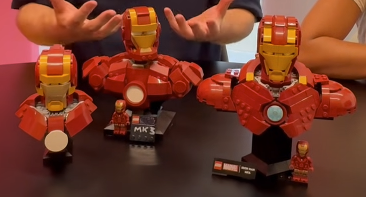 DuckBricks LEGO Marvel Iron Man bust concept builds 3